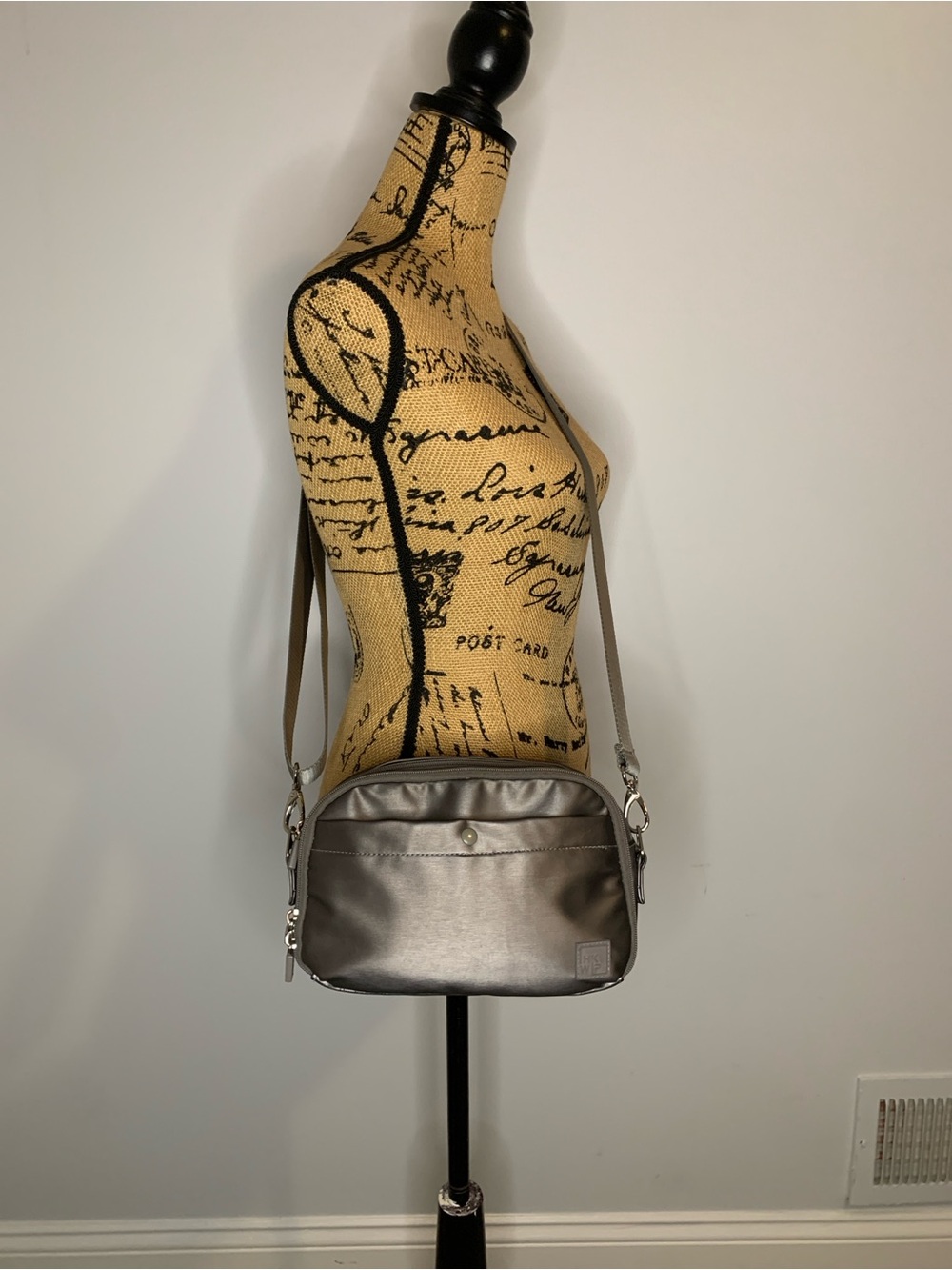 IHKWIP Shimmering Metallic Crossbody Bag in Silver